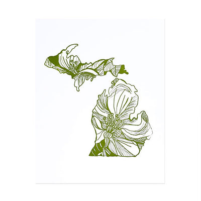 letterpress michigan apple blossom - Thimblepress