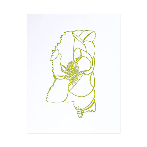letterpress mississippi magnolia - Thimblepress