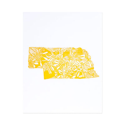 letterpress nebraska goldenrod - Thimblepress