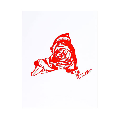 letterpress new york rose - Thimblepress