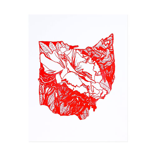 letterpress ohio scarlet carnation - Thimblepress