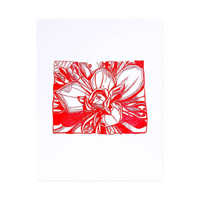 letterpress wyoming indian paintbrush - Thimblepress