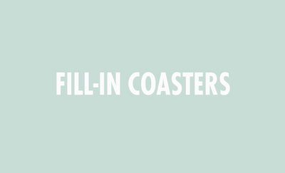 birthday wishes fill-in letterpress coasters - Thimblepress