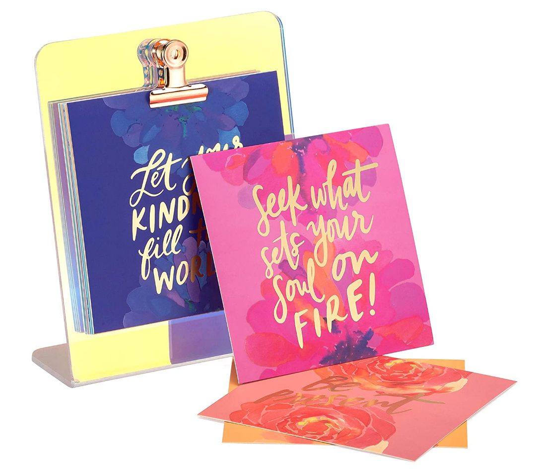 Inspiration of the Day Cards with Iridescent Acrylic Desk Stand - Thimblepress