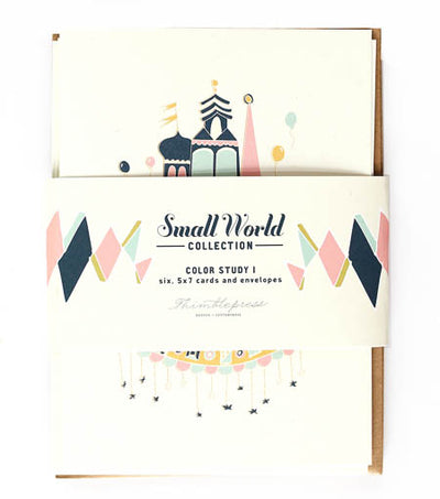it's a small world color study i cards - set of 6 - Thimblepress