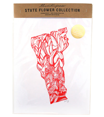 letterpress vermont red clover - Thimblepress