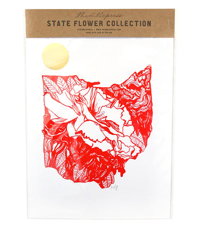 letterpress ohio scarlet carnation - Thimblepress
