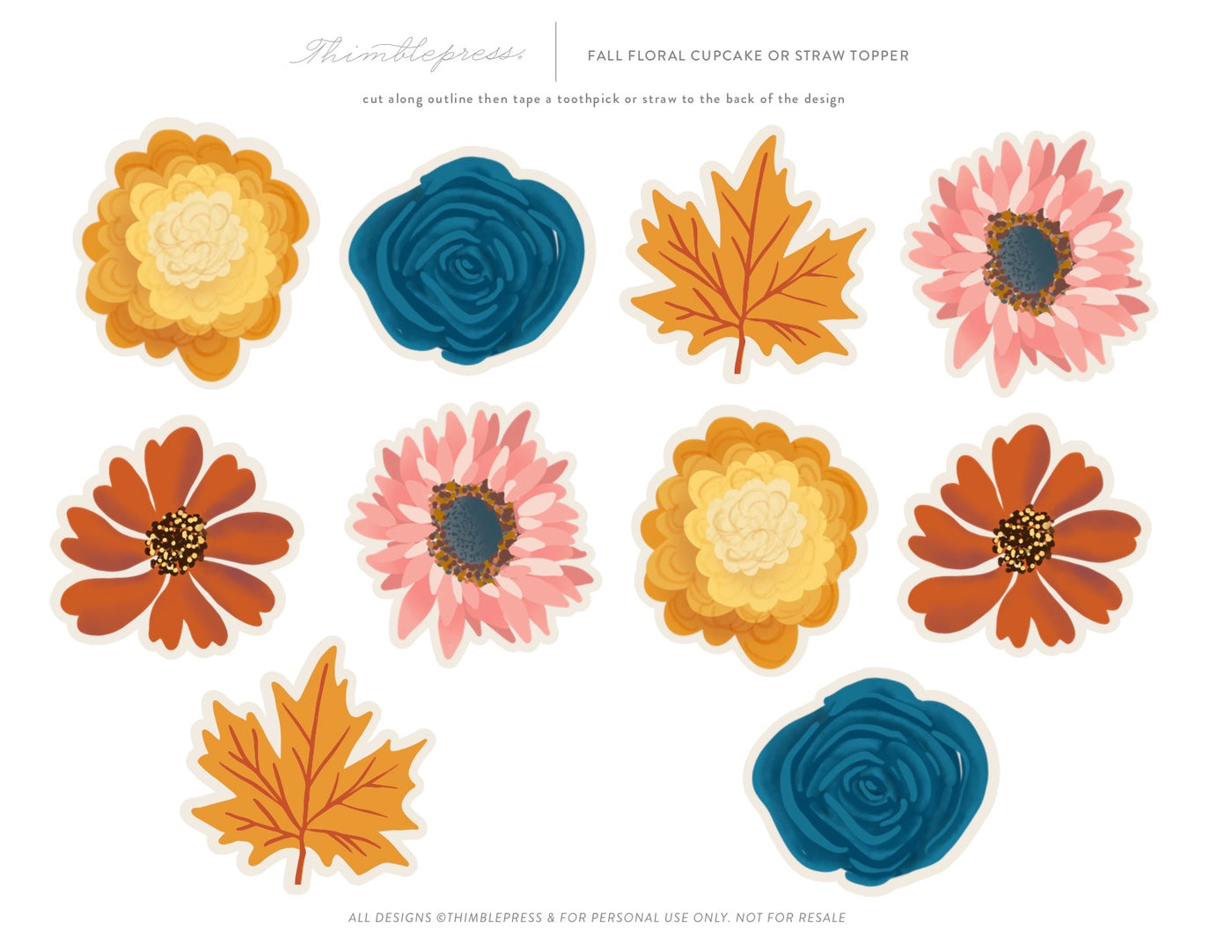 Fall Floral Topper Printable