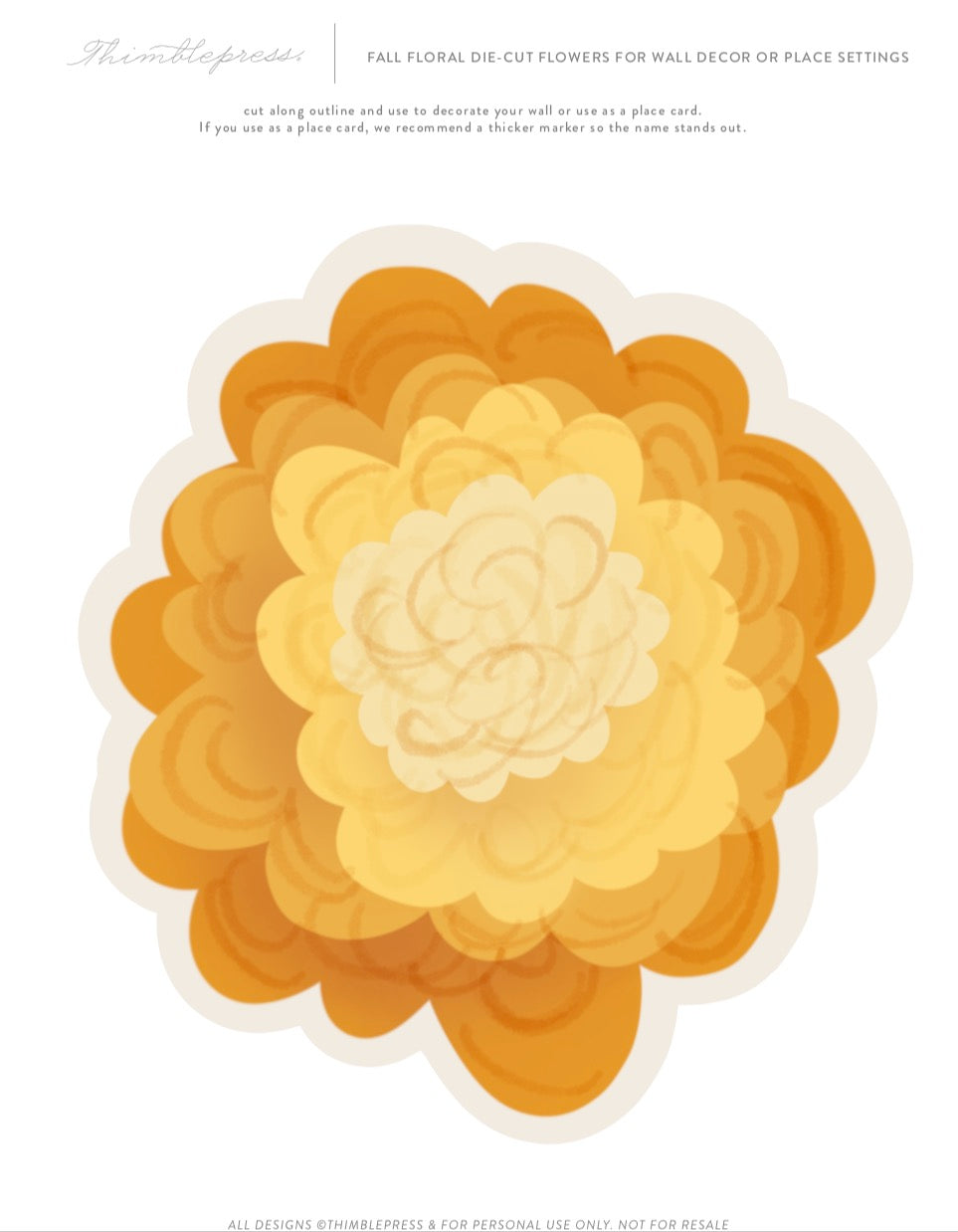Fall Floral Topper Printable – Thimblepress