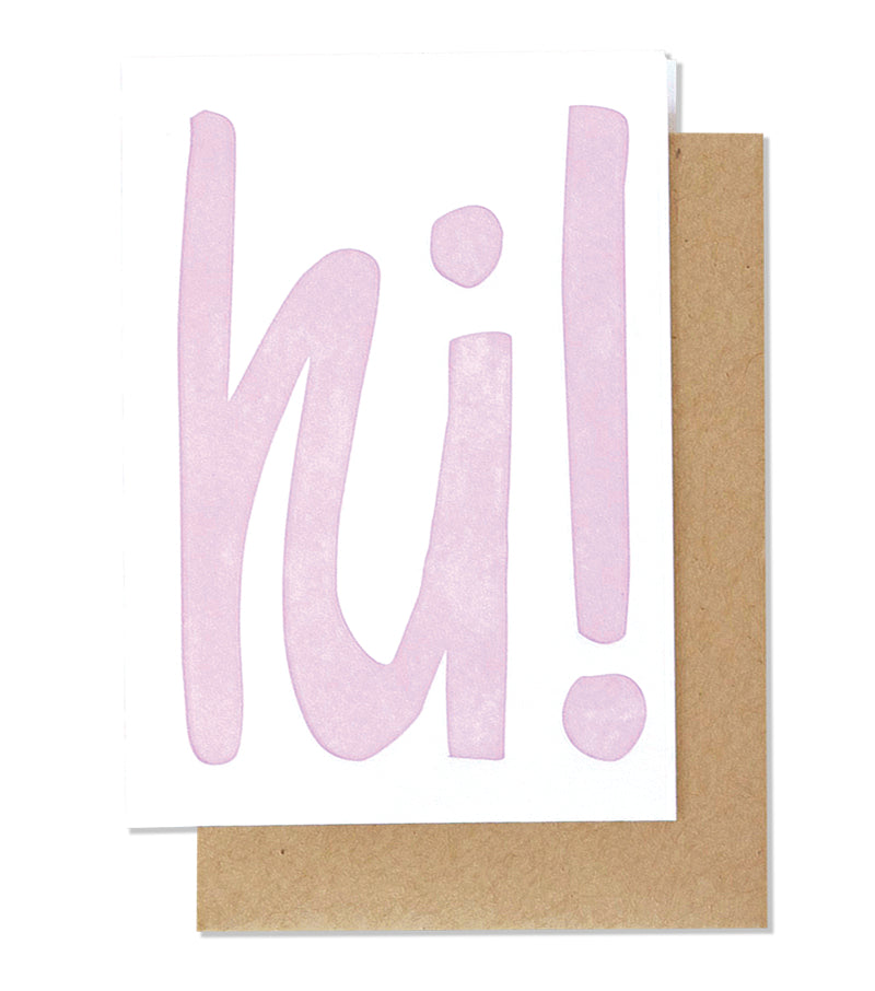 hi! letterpress card - Thimblepress