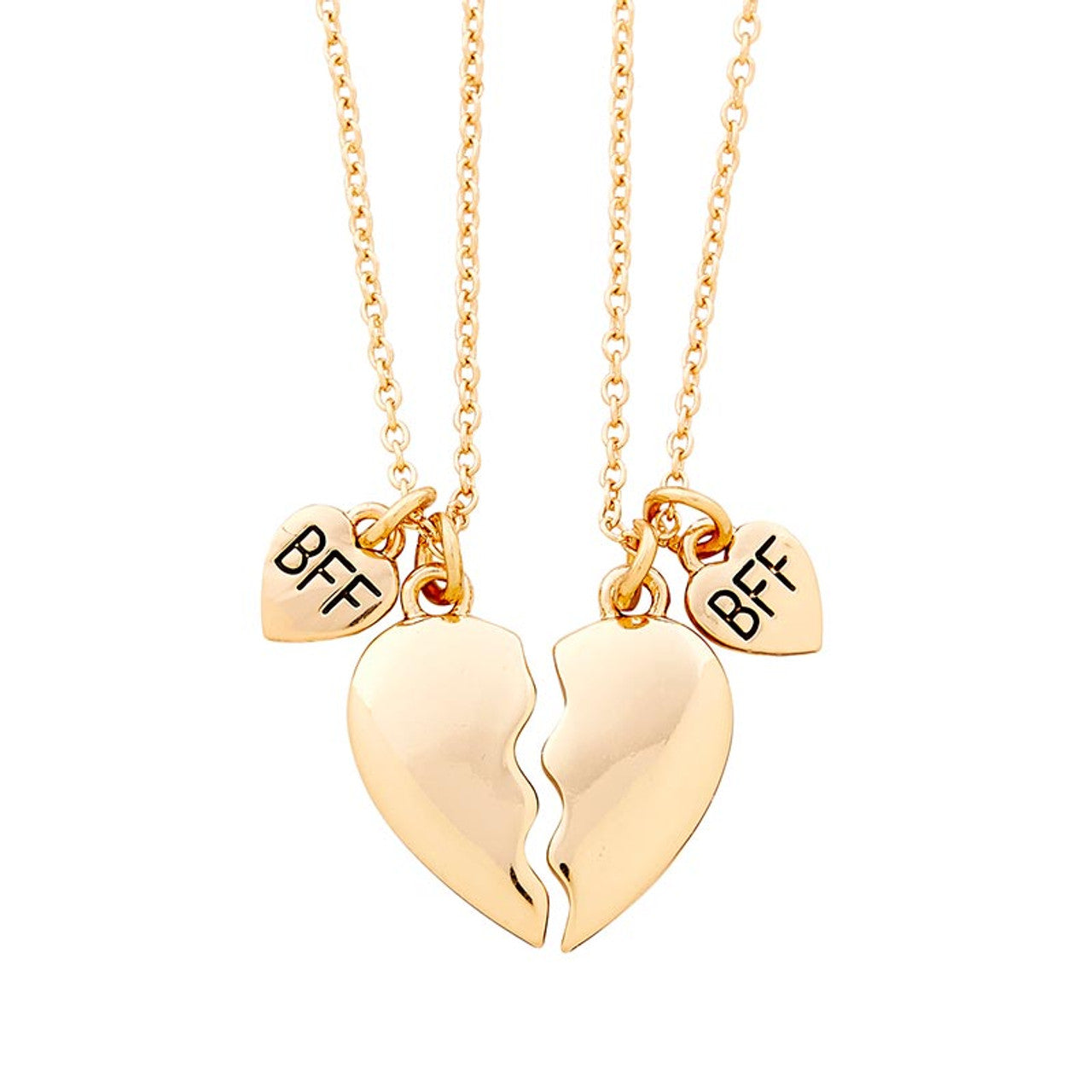 Buy Vembley Loveable Golden Silver Broken Heart Best Friends Forever Heart Pendant  Necklace Online at Best Prices in India - JioMart.