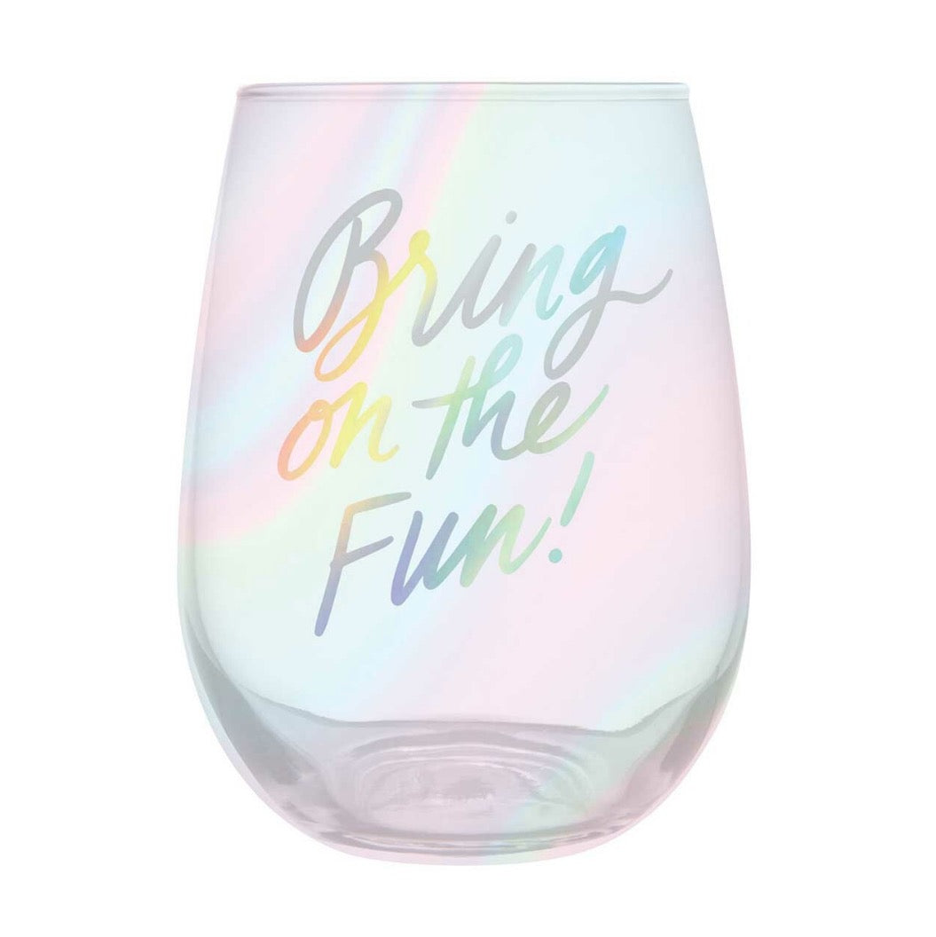 Bring on the Fun Stemless Wine Glass - Thimblepress