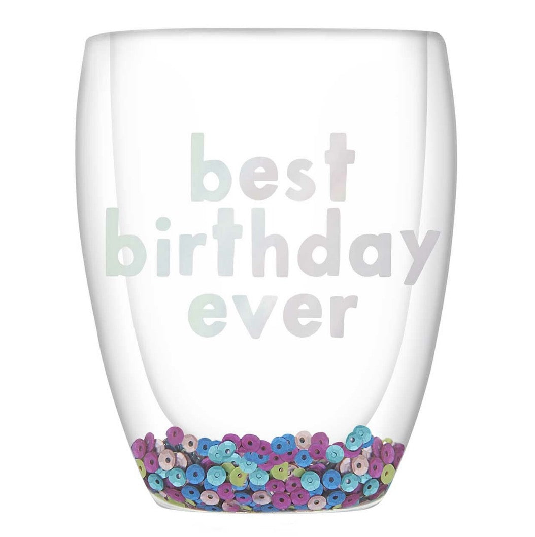 Best Birthday Ever Double-Wall Stemless Glass - Thimblepress