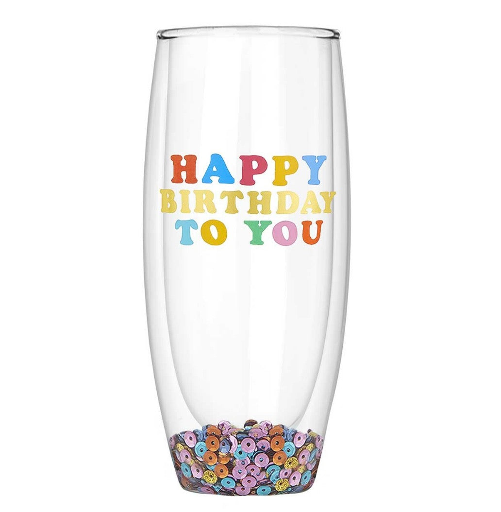 HBD To You Double-Wall Champagne Glass - Thimblepress