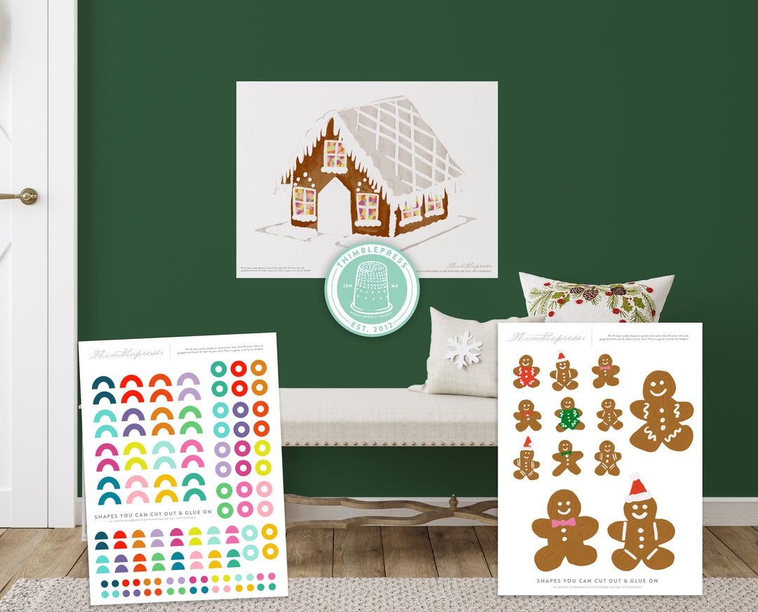 pin the candy on the gingerbread house™ printable – thimblepress