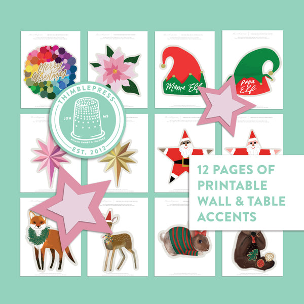 Rainbow Holiday Wreath Topper Printables – Thimblepress