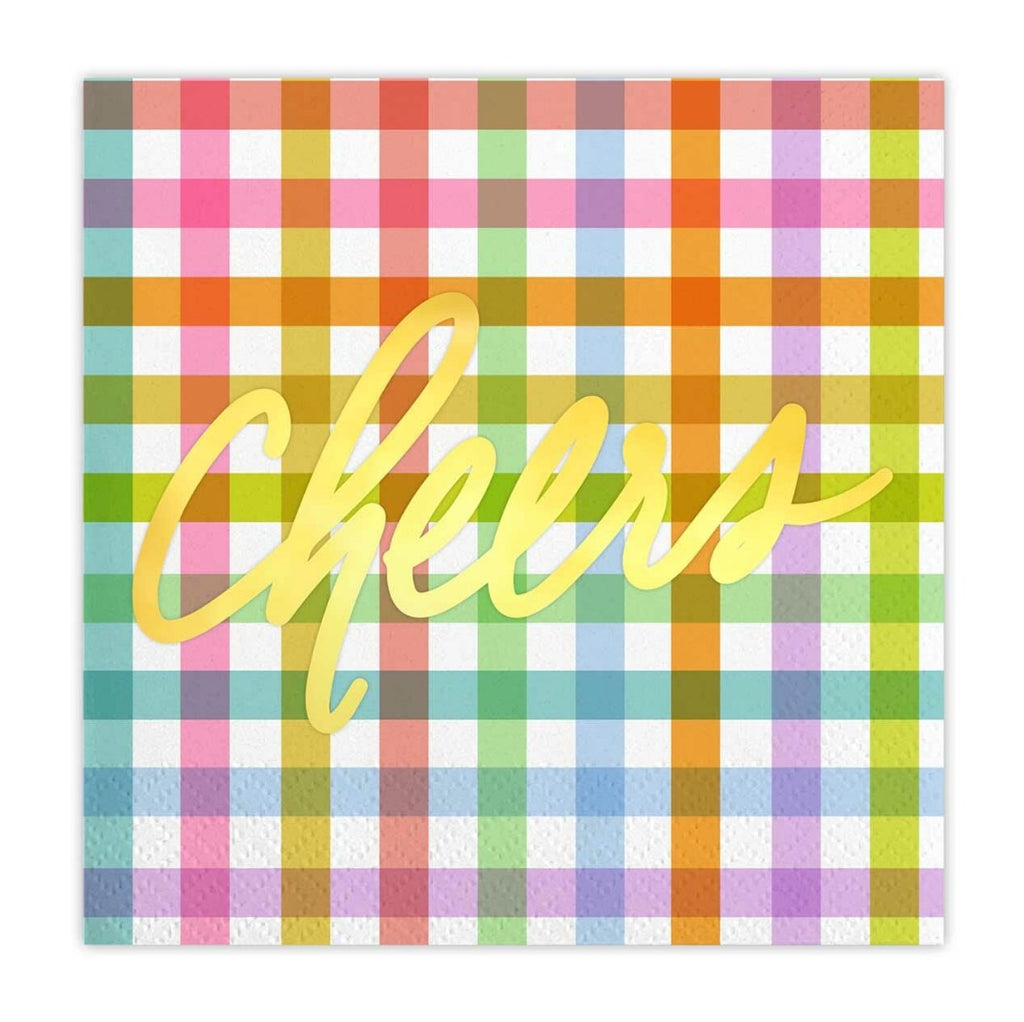 Thimblepress Gingham Cheers Beverage Napkins
