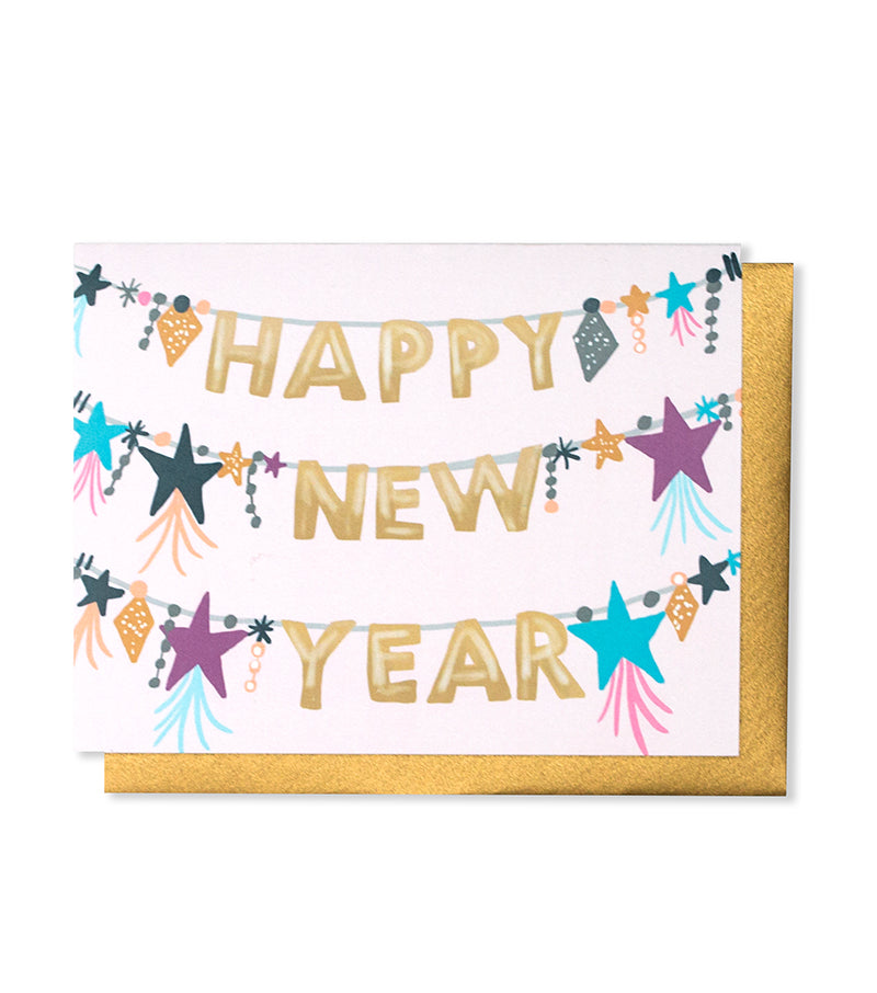 happy new year banner card - Thimblepress