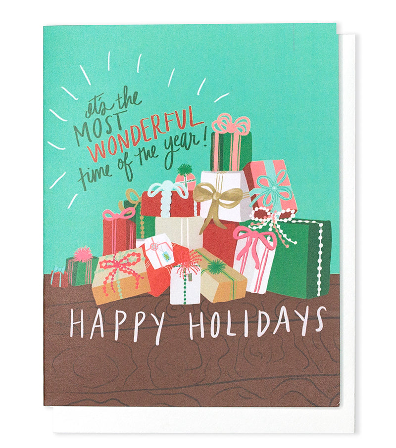 happy holiday presents card - Thimblepress