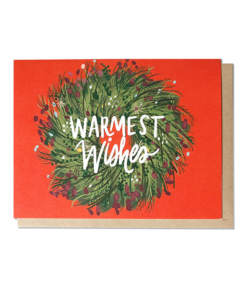 warmest wishes holiday card - Thimblepress