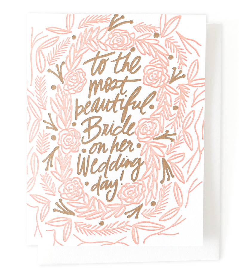 Most Beautiful Bride Card - Thimblepress