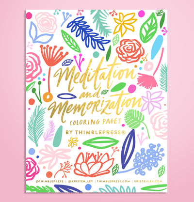 Meditation & Memorization Coloring Book - Thimblepress