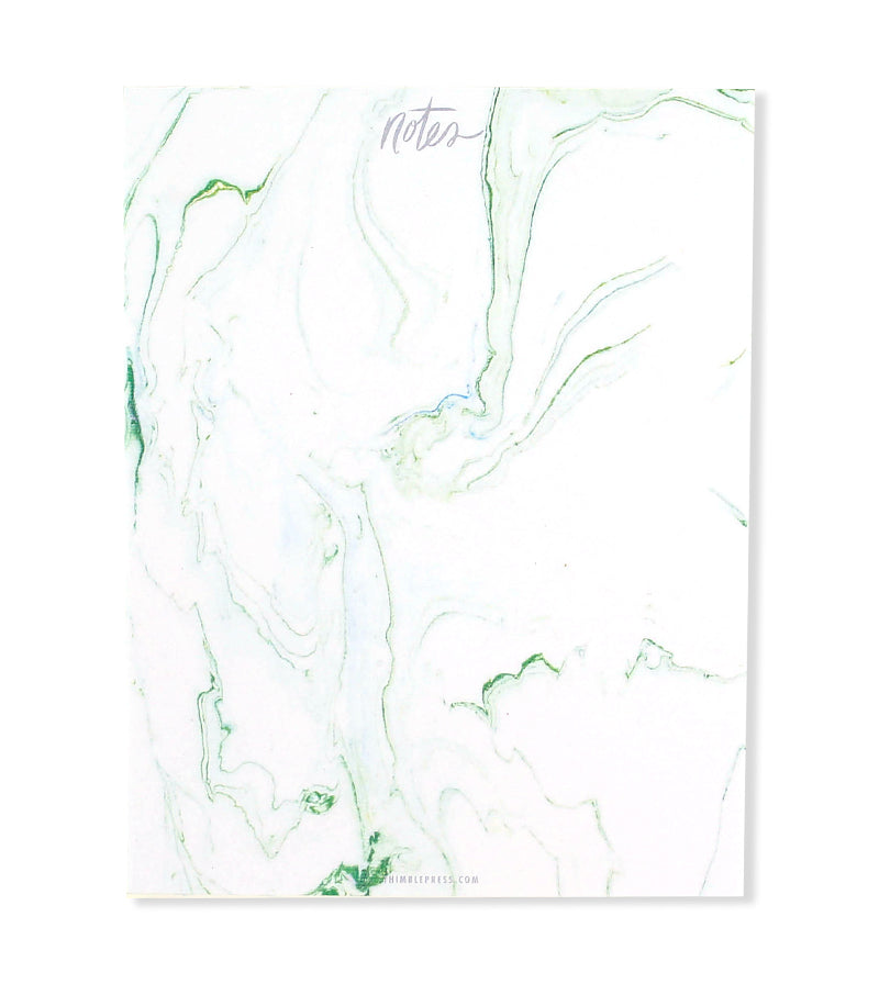 Green Marbled Notepad - Thimblepress