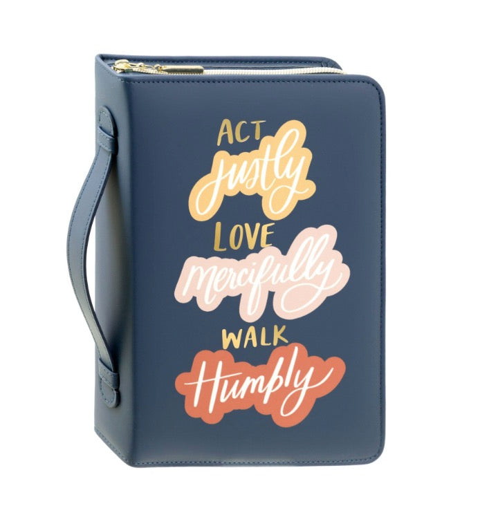 Act, Love & Walk Zippered Bible Cover - Thimblepress