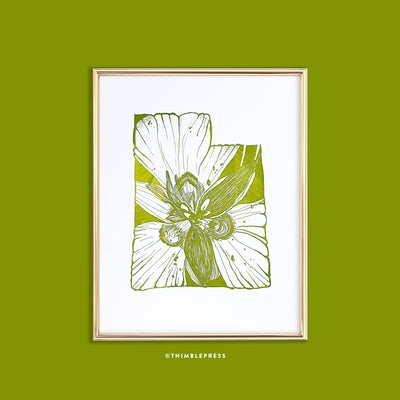 utah sego lily state flower letterpress art print