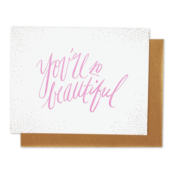 you're so beautiful letterpress card - Thimblepress