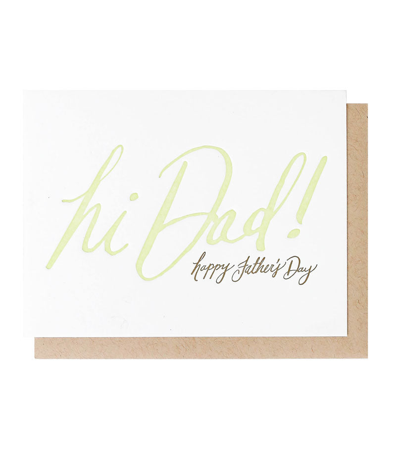 hi dad! letterpress card - Thimblepress