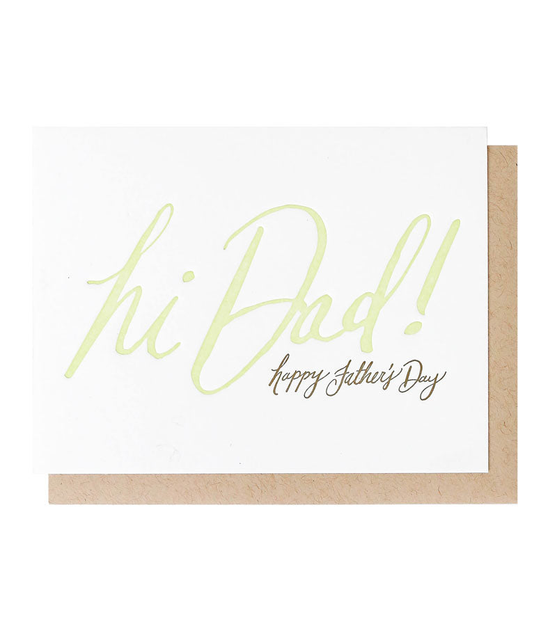hi dad! letterpress greeting card for Father's Day – Thimblepress