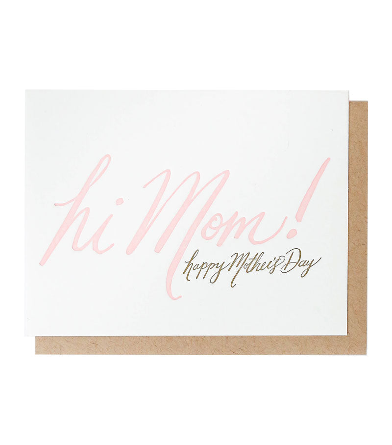 hi mom! letterpress card - Thimblepress
