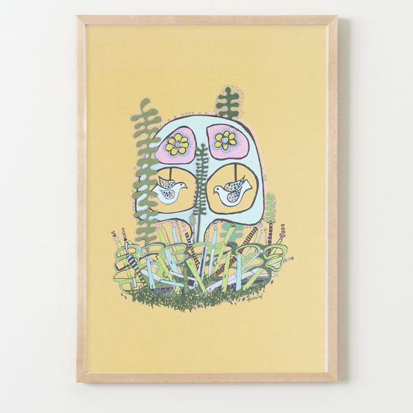 bird mobile yellow print - Thimblepress