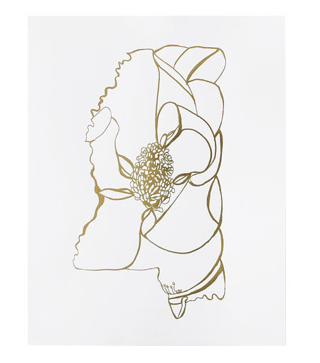 mississippi magnolia art print - Thimblepress