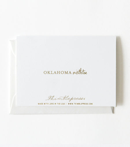 oklahoma mistletoe gold foil card - Thimblepress