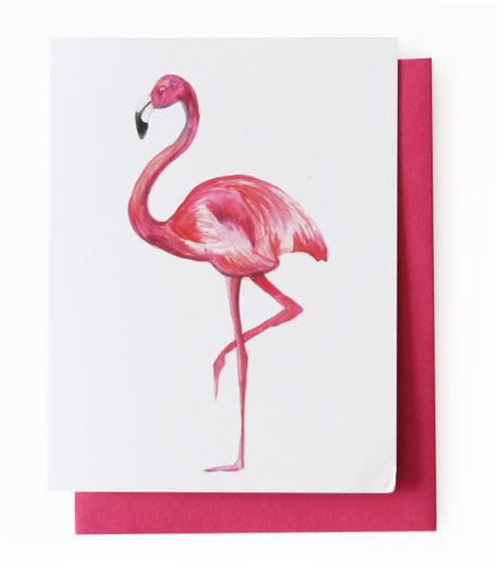 flamingo greeting card – Thimblepress