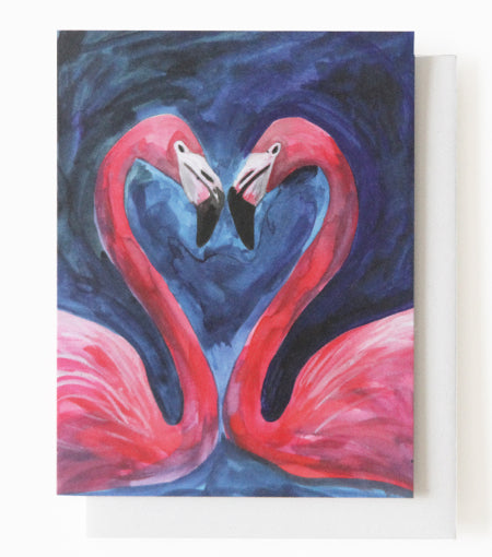 flamingo love card - Thimblepress
