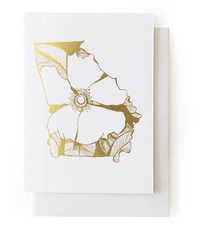 georgia cherokee rose gold foil card - Thimblepress