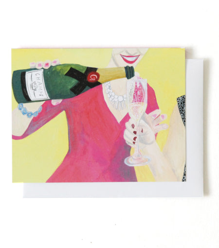 champagne pour card - Thimblepress