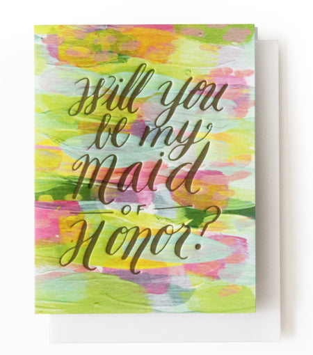 will you be my maid of honor? card - Thimblepress