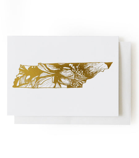 tennessee iris gold foil card - Thimblepress