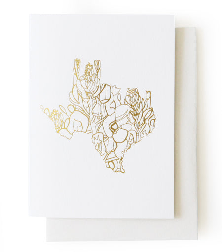 texas bluebonnet gold foil card - Thimblepress