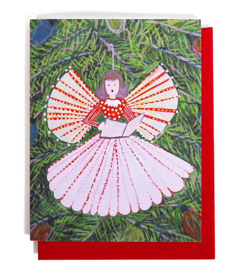 angel singing card - Thimblepress