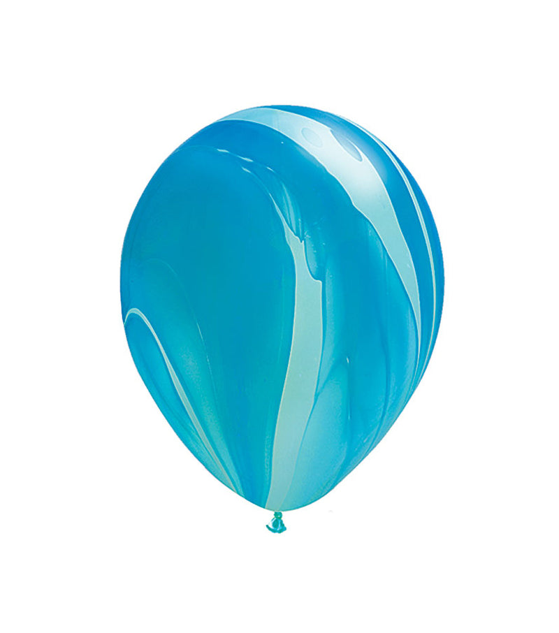 Pack of 5 Blue 11" Marble Balloons - Thimblepress
