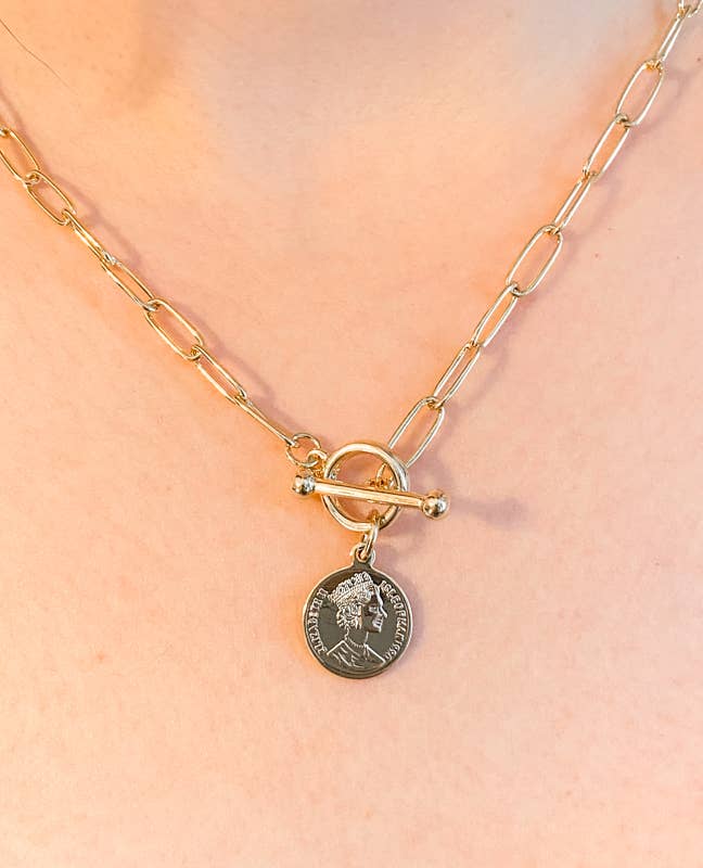 Saints Toggle Front Chain Link Necklace - Thimblepress