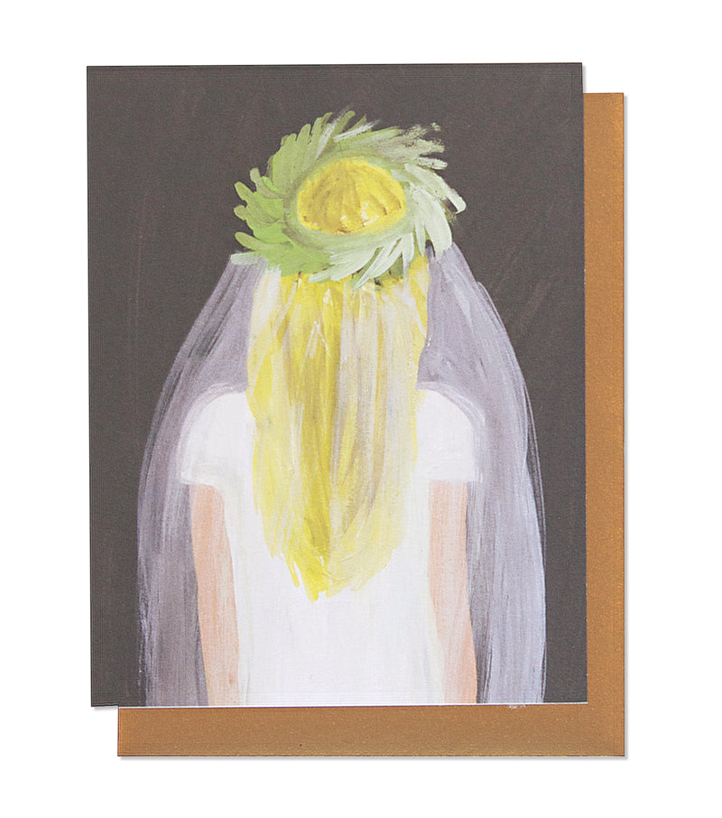 blonde bride card - Thimblepress