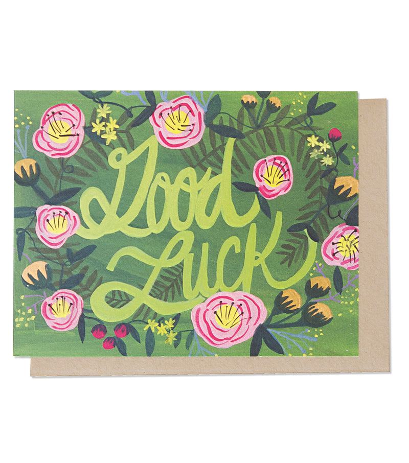 good luck floral card - Thimblepress