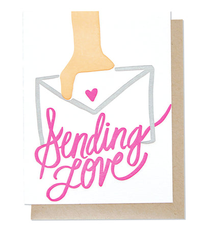 sending love letterpress card - Thimblepress