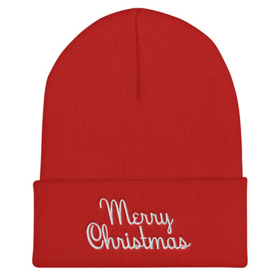 Merry Christmas Embroidered Beanie - Thimblepress